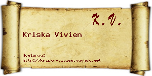 Kriska Vivien névjegykártya